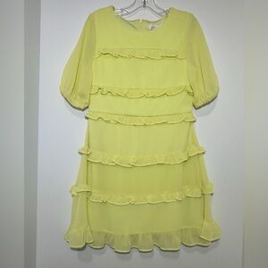 Charming Yellow Ruffle Kids Dress 6x Easter